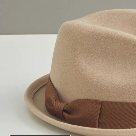 NWT Hi Crown British Black Wool Hat 2” Brim Elegant Wool Hat Autumn And … main image 6